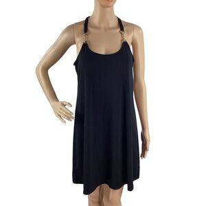 Boston Proper Hardware Sleeveless Tank Mini Dress Black S